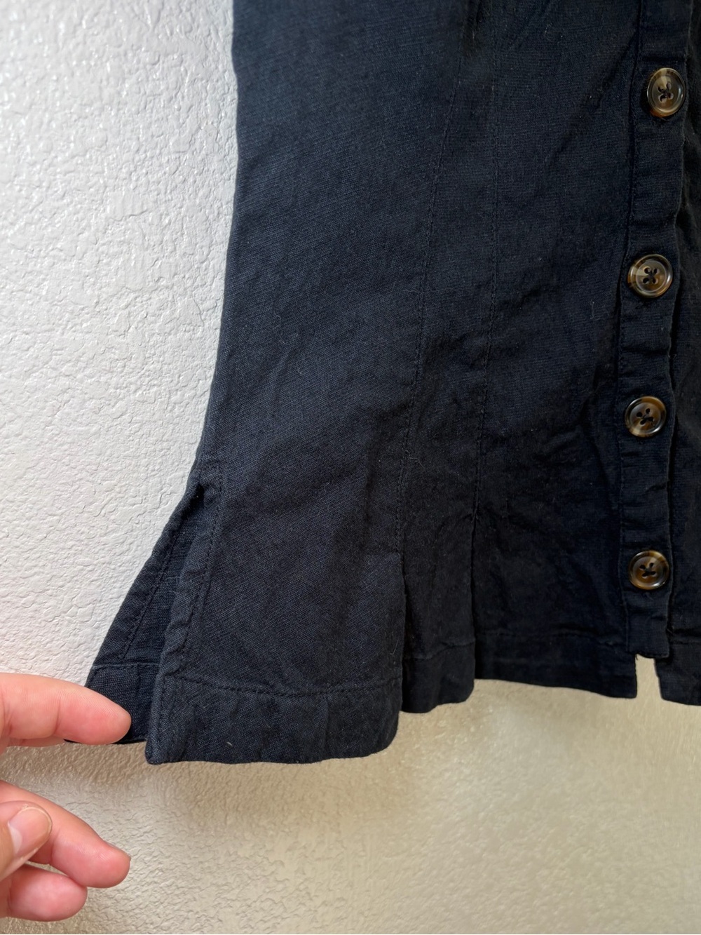 Free People Dylan Vest Blouse Top Shirt Buttondown Capped Sleeve Black Sz S - Picture 7 of 15